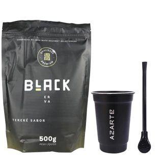 Kit Erva Black Copo Redondo Azarte Bomba Tradicional Premium