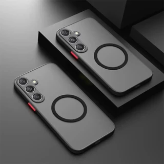 Pele Sentir Fosco Magnético Caso De Telefone Para Samsung Galaxy A55 A35 A25 A15 A05 A05S A54 A14 5G Capa Dura PC