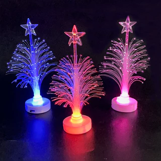Árvore de natal luminosa ornamentos luminosos de natal brinquedo led piscando árvore de fibra óptica cores diferentes lu