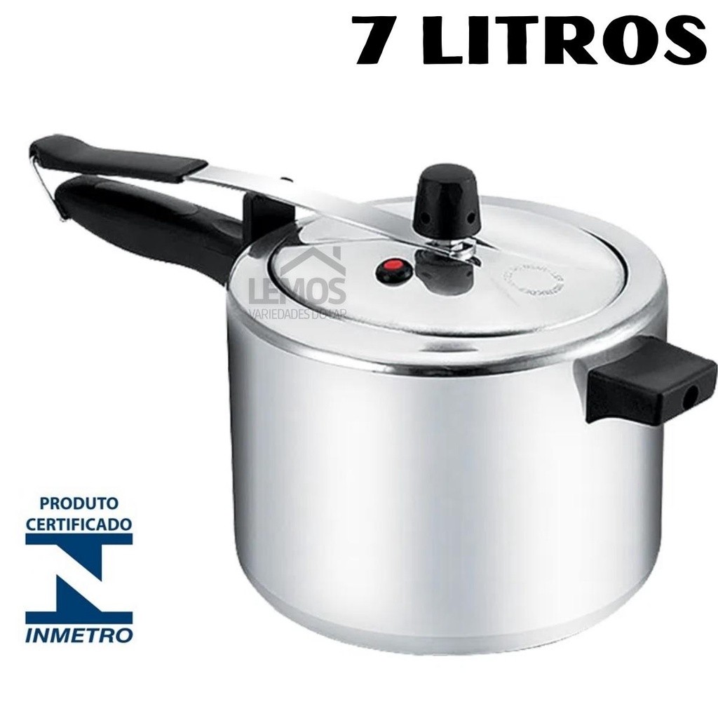 Panela De Pressao 7L Com Ótima Pressão Capacidade 7 Litros Certificada ...