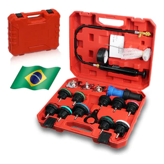 18 Peças Kit Teste Arrefecimento Radiador Comum Selado , Sistema De Resfriamento , Conjunto De Det
