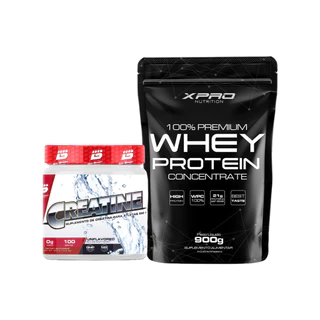 Kit Whey Protein 100% 900g XPro + Creatina Monohidratada Pure 300g Bio Sport em Oferta na Shopee