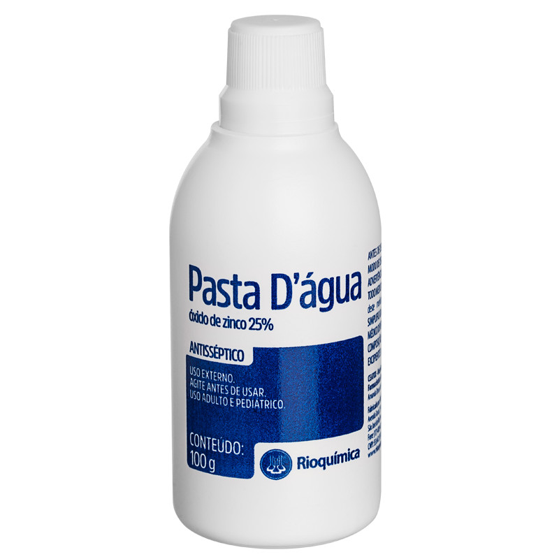 PASTA D'AGUA 100ML OXIDO DE ZINCO RIOQUIMICA PARA QUEIMADURAS ...