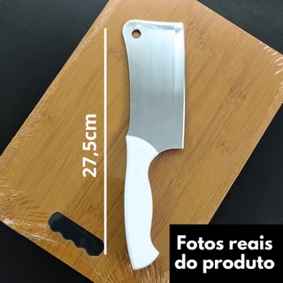 Cutelo Faca 6''' - Utensilios Cozinha Lamina INOX Machadinha Casa Restaurante Açougue Carne Corte