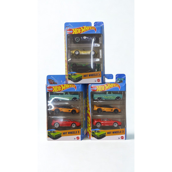 Hot Wheels Die-Cast Pack com 3 Carrinhos - Mattel | Shopee Brasil