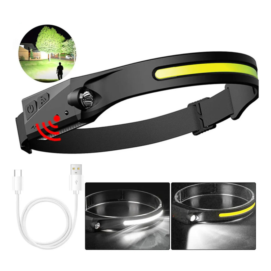 Lanterna De Cabeça Led Recarregável Potente Sensor Movimen | Shopee Brasil
