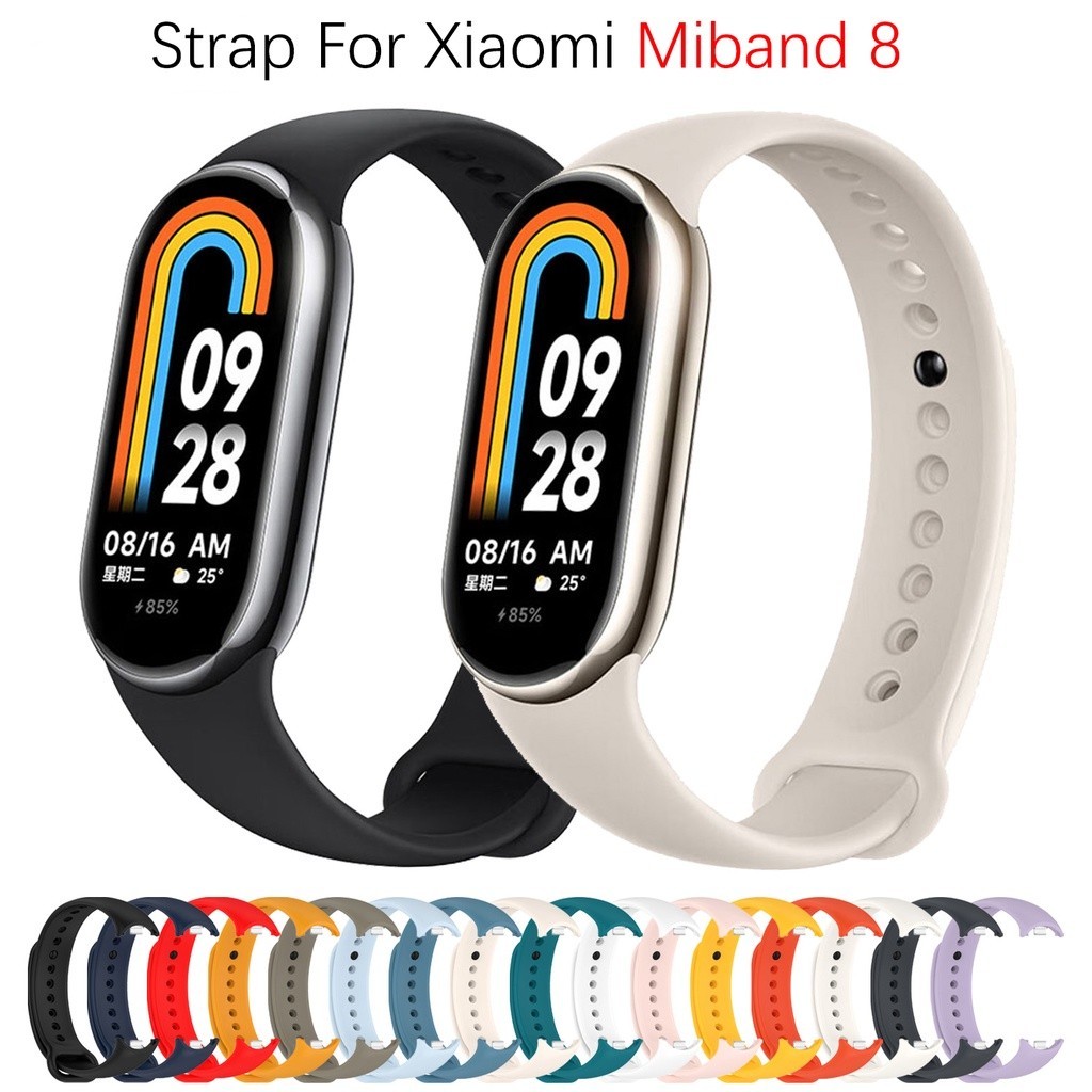 pulseira para 1：1 Mi Band 8 e9 strap NFC Acessórios Esportivos Borracha De Silicone metal SmartWatch envio rapido