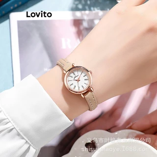 Lovito Relógio elegante de quartzo à prova d'água simples para mulheres LFA37120