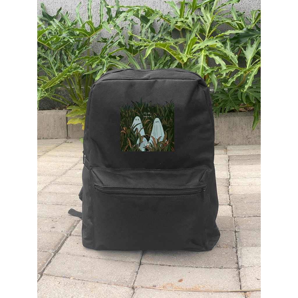 Mochila Estampada FANTASMAS Masculina Feminina Estilo Escolar Impermeável Da Moda Faculdade Passeio Nylon Várias Cores