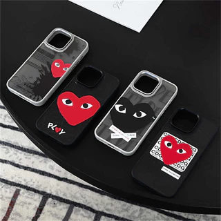Caixa Para iPhone 11 Capa 12 13 14 15 Pro Max 【 CDG 】 Matte Sensorial 2 Em 1 De Borda Reta Quadrada