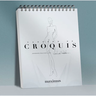 Caderno de desenho croqui de moda Estilista Valmir Pazeto