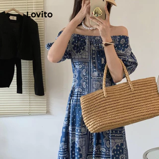 Lovito Vestido casual com estampa tribal padrão para mulheres LNE73187