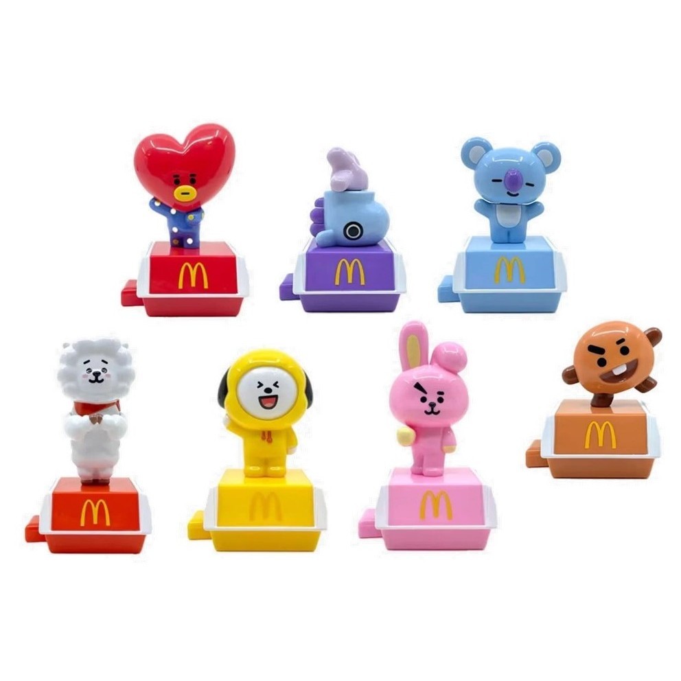 Coleção completa BT21 Mcdonalds 7 miniaturas Mascotes BTS Mac