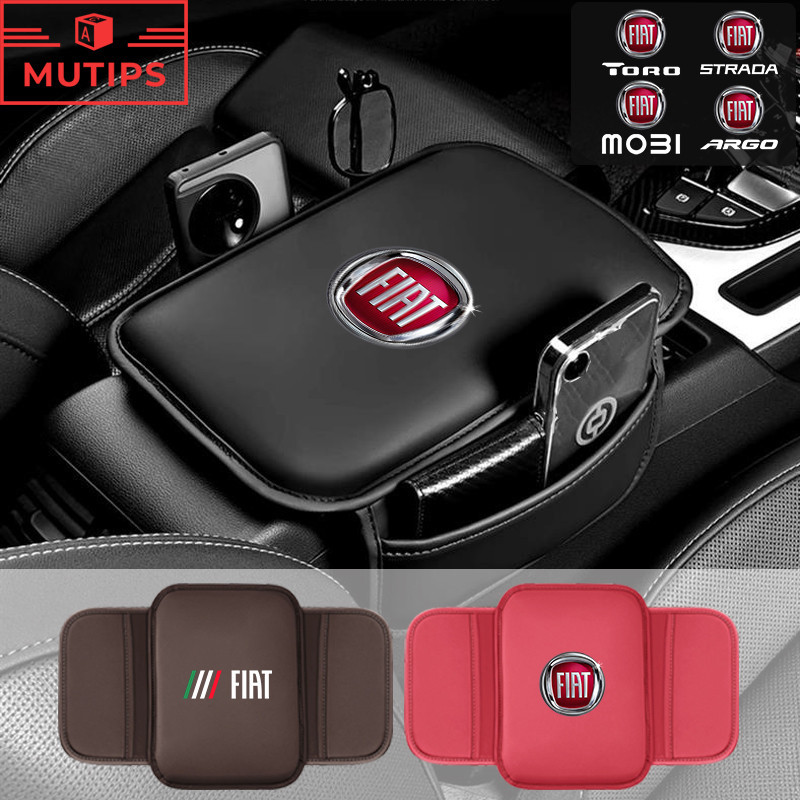 Fiat Carro Armrest Pad Centro De Couro Console Caixa De Proteção Almofada Para Strada Argo Mobi Toro Fastback Pulse Cronos Scudo 500 Titano Palio Idéia Uno Punto
