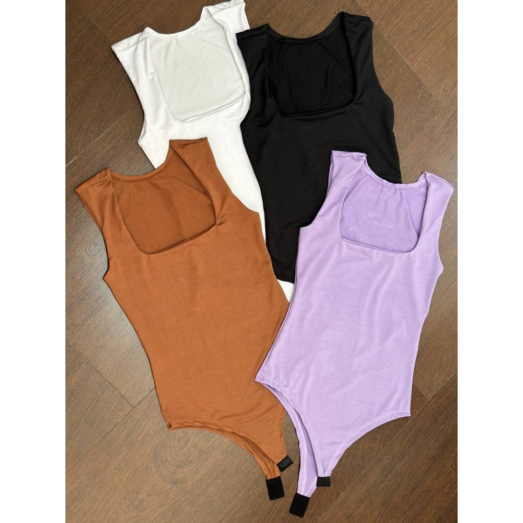 Body Moda Feminina Decote Quadrado Lais em Tecido Suplex | Shopee Brasil