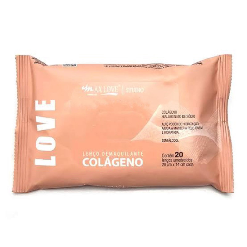 Lenço Demaquilante Colágeno Max Love