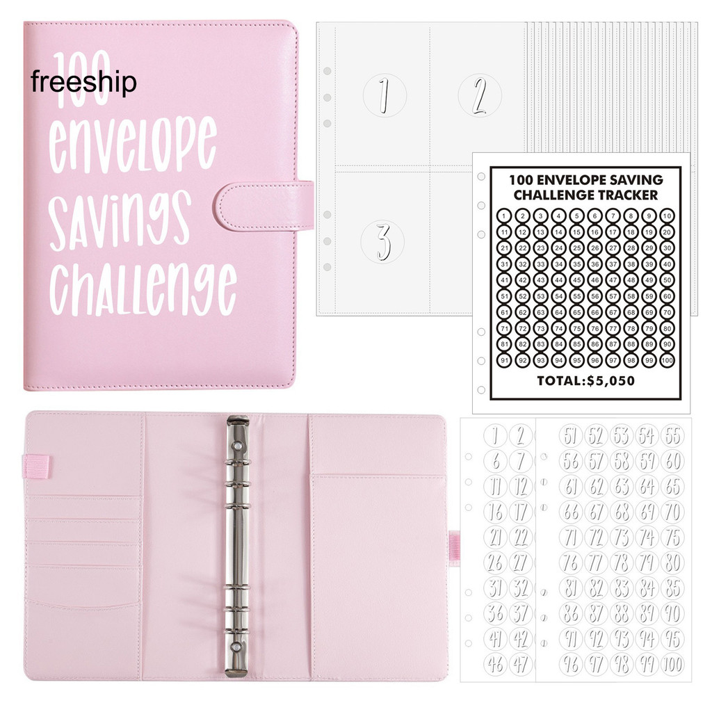 FST-1 Kit De Fichário De Poupança De Dinheiro De 100 Dias Desafio