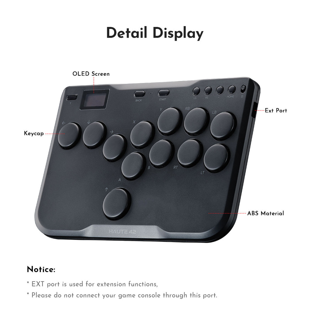 Haute42 Cosmox Mini Arcade Joystick Hitbox Controlador Teclado Alavancaless Fightstick Para Ps4/PS5/Switch Vara PC