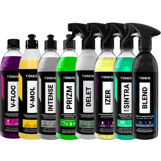 Kit Completo Vonixx para Lavagem Automotiva Blend Black Sintra Delet Izer V-Floc V-Mol Intense Prizm 