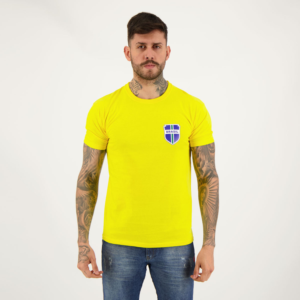 Camisa Brasil Escudo Amarela
