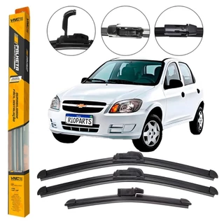 Kit Palhetas Limpador De Parabrisa Dianteiro + Traseiro Celta 2004 2005 2006 2007 2008 2009 Até 2013 em Oferta na Shopee