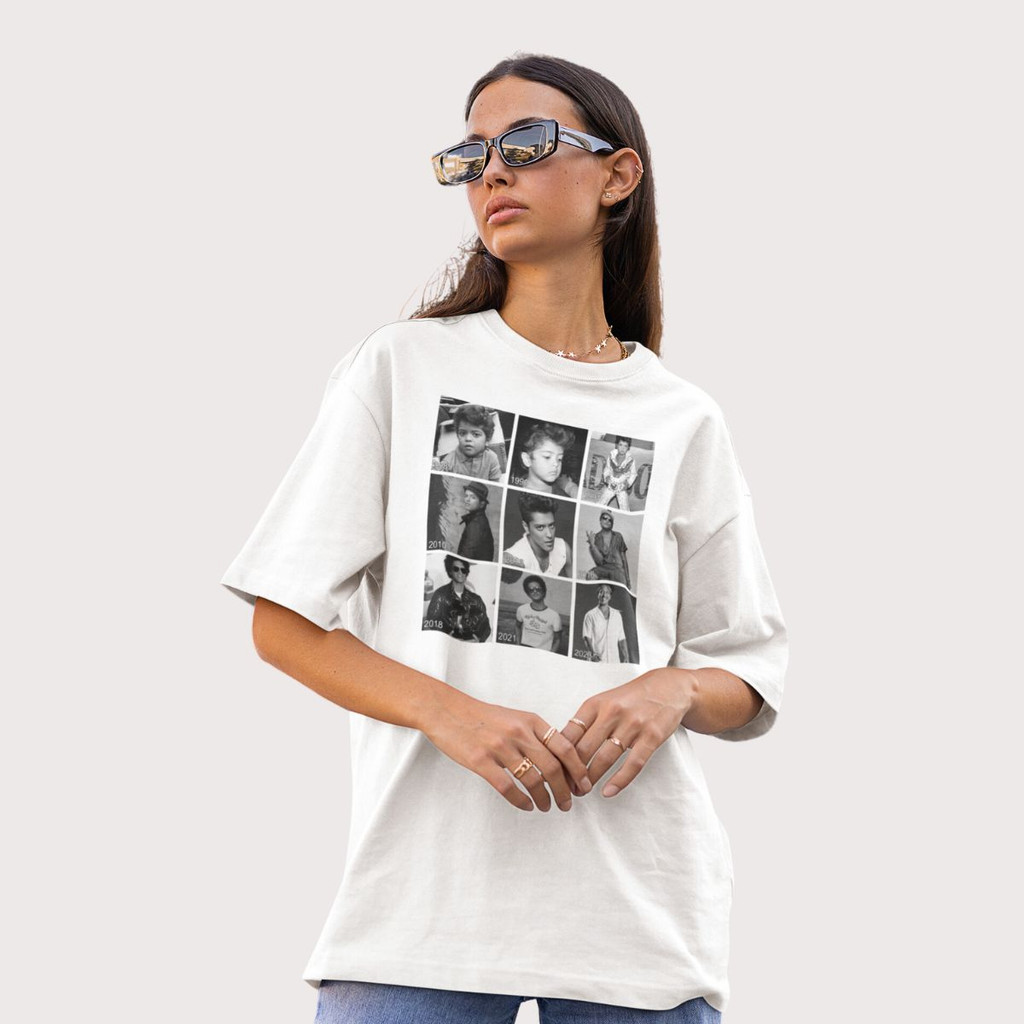 Camiseta Básica Bruno Mars Vintage Linha Do Tempo Lighters