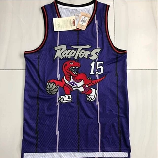 Camisa De Basquete Completa Bordada Roxa Toronto Raptors 15 # CARTER