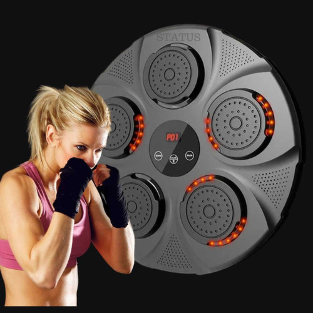 Máquina De Boxe Eletrônico Música Boxe Parede Com Luvas Bluetooth Eletrônico De Parede Led Musica