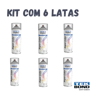 kit 6 unidades Tinta Spray Verniz Incolor Fosco SuperColor Uso Geral 350ml Tekbond