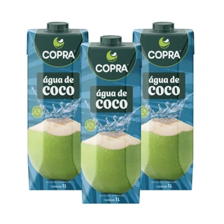 kit 3 Copra Água de Coco 1 litro