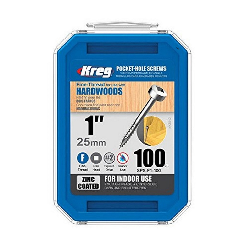PARAFUSO CABECA PANELA 100PCS ROSCA FINA 25MM KREG SPSF1100