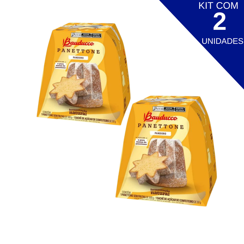Kit Com 2 Panettones Pandoro Bauducco 500g