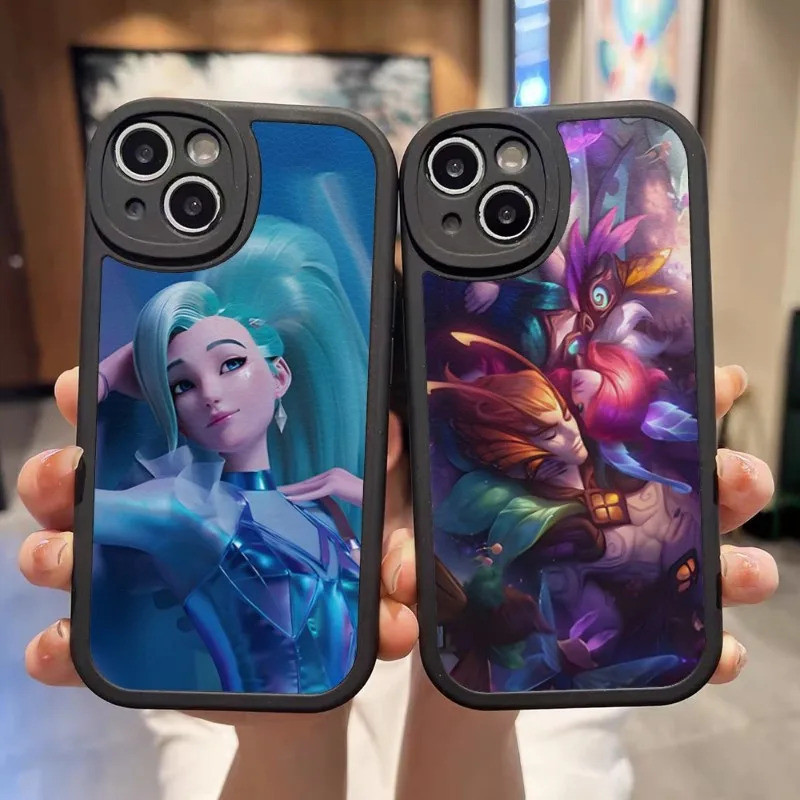 Seraphine Lol Phone Case Para Iphone 13 Pro Max 11 14 12 Mini X Xr Xs 7 6 8 Puls Se Pele de Cordeiro Capa De Silicone