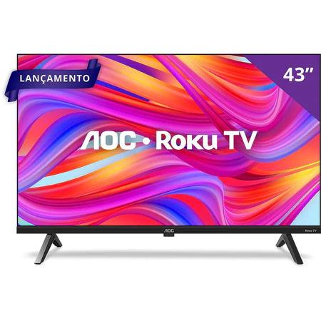 Smart TV AOC 43” Roku Full HD Wi Fi HDMI Dolby Audio 43S5045 43S5155