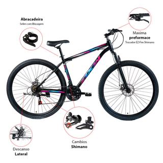 Bicicleta AXW Aro 29 Aço Shimano com Freio a Disco e Suspensão em Oferta na Shopee
