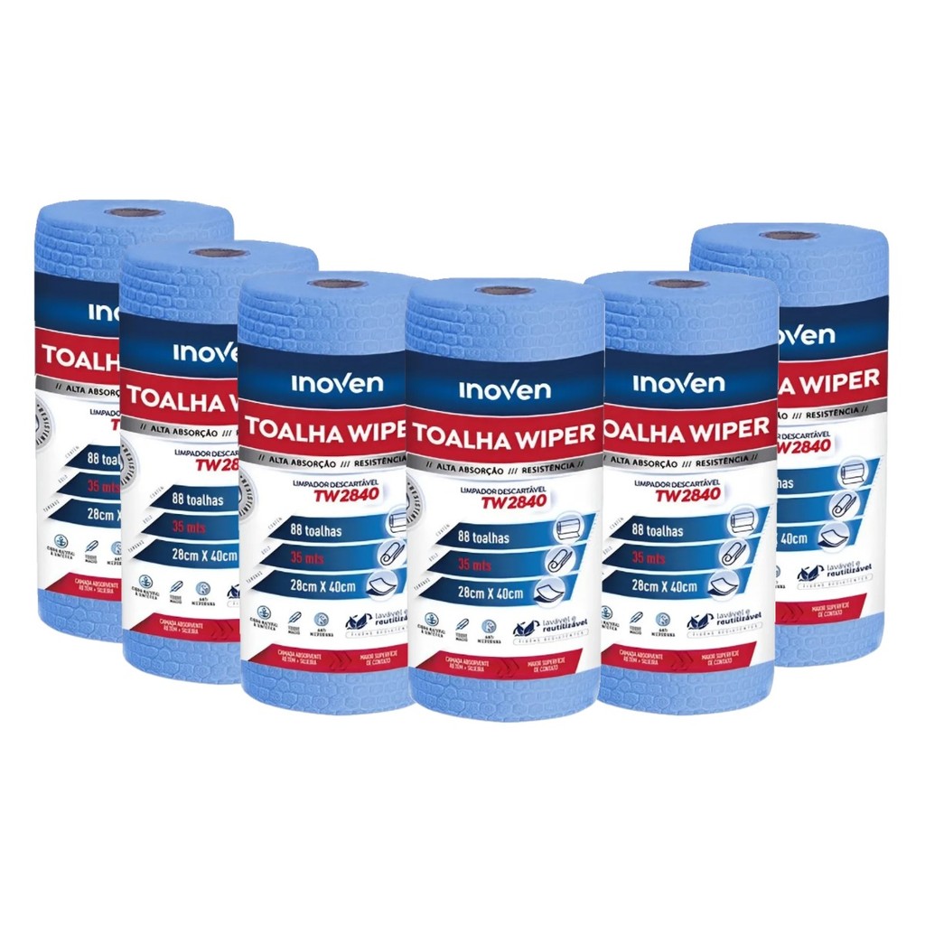 6 Panos De Limpeza Wiper TW2840 Azul Kit com 88 Panos Inoven | Shopee ...