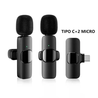 K9 Vlog Microfone de Lapela Sem Fio Alta Definição Compatível TIPO C