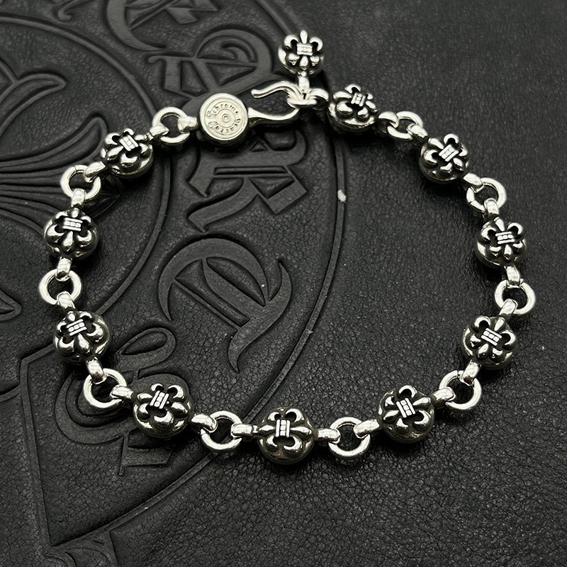 Chrome Hearts Bracelete/925 Bola Escoteiro de Prata Estilo Clássico