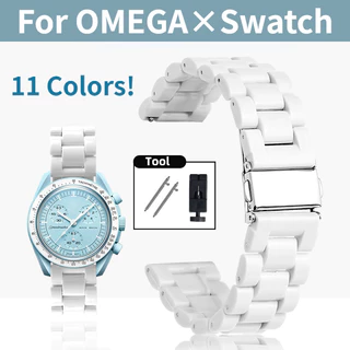 Para O Ômega Relógio Swatch Pulseira De 20mm 22mm Plástico De Liberação Rápida Cerâmica Feminina Homens Mulheres Banda De Tamanho Feminino Universal Replacement Sport Casual Transparente