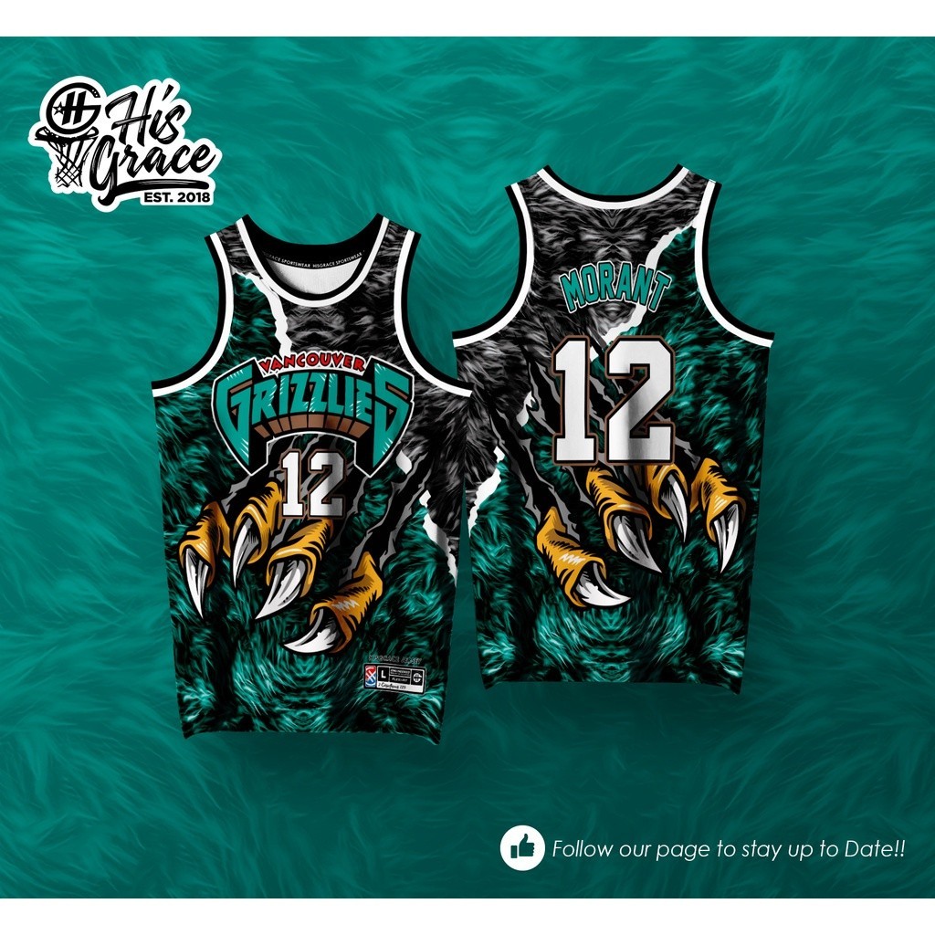 Camisa HISGRACE CONCEPT GRIZZLIES MORENT De Basquete Personalização Gratuita Apenas Para Nome E Número Sublimação Completa