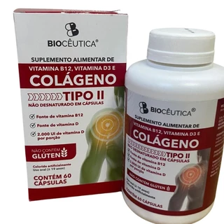 Suplemento Alimentar Colágeno Tipo II Biocêutica 60 Capsulas - 2 Unidades