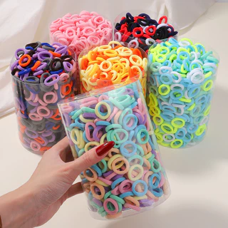 300Pcs Lovely Colorful Hair Band Sweet Ponytail Acessórios de Cabelo Elástico para Crianças Atacado