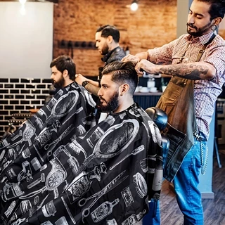 Elegante Capa de Corte de Cabelo Impresso Não Cola Avental Tintura Profissional à Prova d