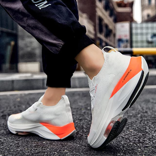 Sapatos De Corrida De Maratona Grande Com Malha Respirável E Moda De Baixo Ar Almofadado