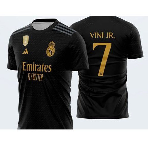 Camisa de Time Real Madrid Preta e Amarela 2024/25 Home | Shopee Brasil
