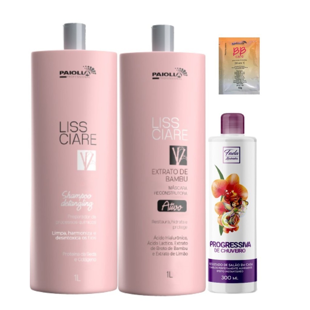 Kit Progressiva Paiola Bambu 1lt + fada Madrinha No Chuveiro 300ml ...