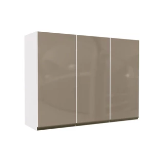 Armário Aéreo p/ Cozinha Maxxi G767 3 Portas c/ Vidro Reflecta 120cm Branco - Kappesberg