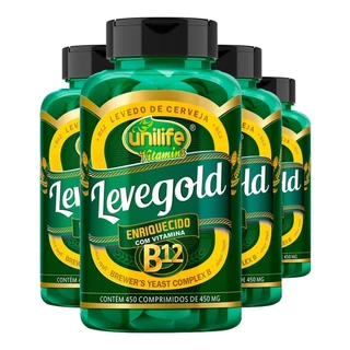 Kit 4x Levegold + Vitamina B12 450mg Unilife 450 Cápsulas