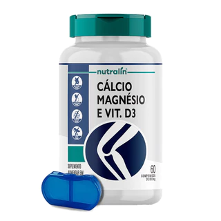 Cálcio Magnésio e Vitamina D3 Nutralín 60 Comp. + Porta Cápsulas
