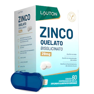Zinco Quelato Bisglicinato Lauton 60 Comp + Porta Cápsulas
